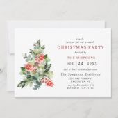 Holly Berry Tree Holiday CHRISTMAS PARTY Kaart (Voorkant)
