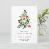 Holly Berry Tree Holiday CHRISTMAS PARTY Kaart (Staand voorkant)