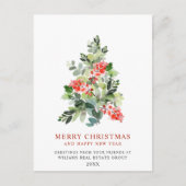 Holly Berry Tree kerst Corporate Holiday Briefkaart (Voorkant)