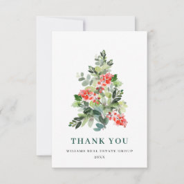 Holly Berry Tree kerstfeest feestdag Bedankkaart