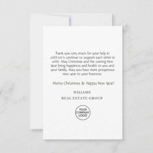 Holly Berry Tree kerstfeest feestdag Bedankkaart (Achterkant)