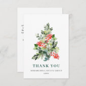 Holly Berry Tree kerstfeest feestdag Bedankkaart (Voorkant / Achterkant)