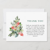 Holly Berry Tree kerstfeest feestdag Bedankkaart (Voorkant)