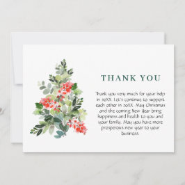 Holly Berry Tree kerstfeest feestdag Bedankkaart