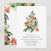 Holly Berry Tree Kerstmis Dag Partij Kaart (Voorkant / Achterkant)