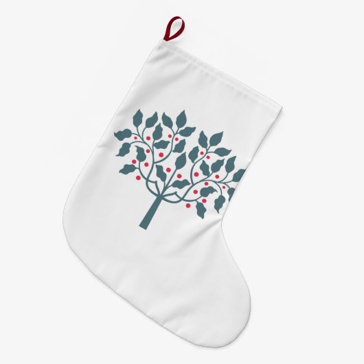 Holly berry tree ontwerp grote kerstsok (Voorkant (Hangend))