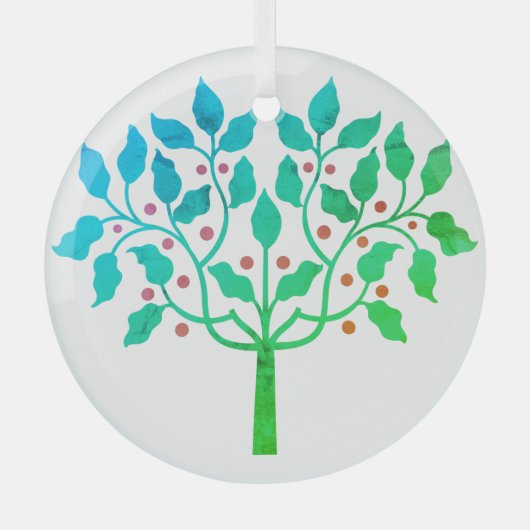 Holly berry tree ontwerp op een glazen ornament (Voorkant)