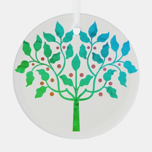 Holly berry tree ontwerp op een glazen ornament (Achterkant)