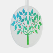 Holly berry tree ontwerp op een glazen ornament (Voorkant Rechts)