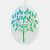 Holly berry tree ontwerp op een glazen ornament (Voorkant links)