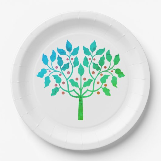 Holly berry tree ontwerp papieren bordje (Voorkant)