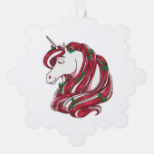 Holly Berry Unicorn Ornament Kaart (Voorkant)