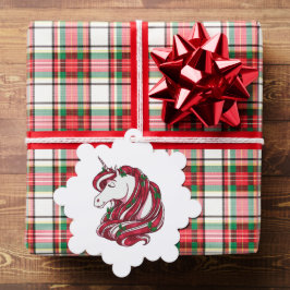 Holly Berry Unicorn Ornament Kaart