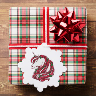 Holly Berry Unicorn Ornament Kaart