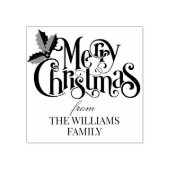 Holly Berry vertakt moderne vrolijke kerst Rubberstempel (Afrduk)