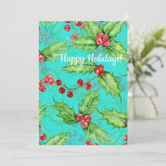 Holly berry waterverf (Staand voorkant)