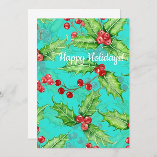 Holly berry waterverf (Voorkant / Achterkant)