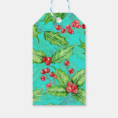 Holly berry waterverf cadeaulabel (Voorkant)