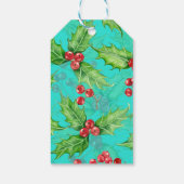 Holly berry waterverf cadeaulabel (Achterkant)