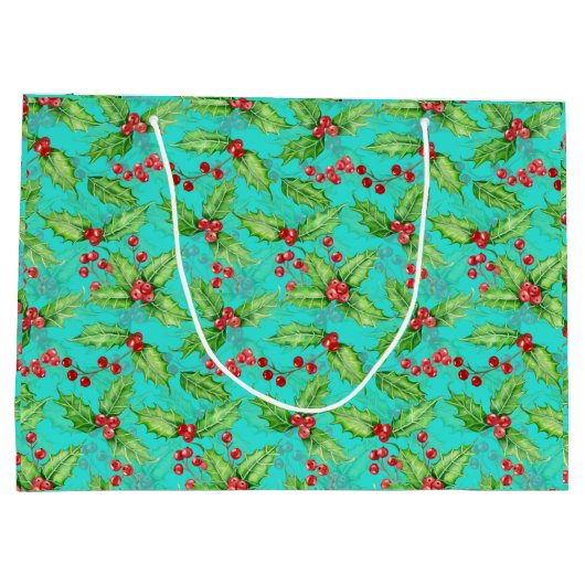Holly berry waterverf groot cadeauzakje (Achterkant)