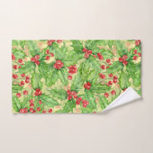 Holly berry waterverf kerst patroon bad handdoek (Handdoek)