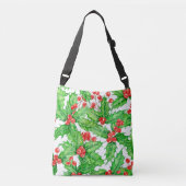 Holly berry waterverf kerst patroon crossbody tas (Voorkant)
