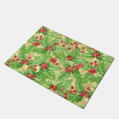 Holly berry waterverf kerst patroon deurmat (Schuin)