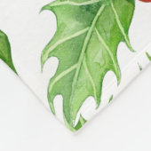 Holly berry waterverf kerst patroon fleece deken (Hoek)