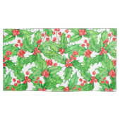 Holly berry waterverf kerst patroon kussensloop (Voorkant-Links)