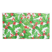 Holly berry waterverf kerst patroon kussensloop (Achterkant-Rechts)