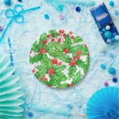 Holly berry waterverf kerst patroon papieren bordje (Feest)