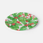 Holly berry waterverf kerst patroon papieren bordje (Gekanteld)