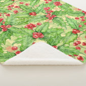 Holly berry waterverf kerst patroon sherpa deken (3/4)
