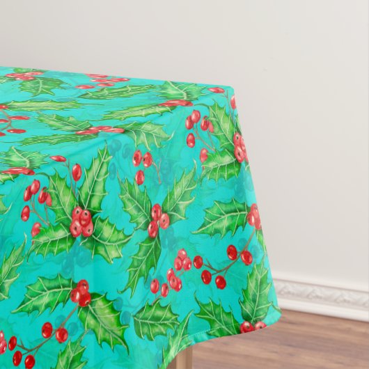 Holly berry waterverf tafelkleed (Voorbeeld)