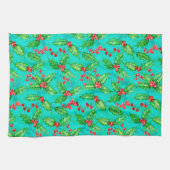 Holly berry waterverf theedoek (Horizontaal)