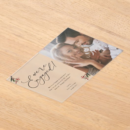 Holly Berry We zijn 1 Foto Holiday Acryl Uitnodigingen (Laagn)