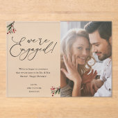 Holly Berry We zijn 1 Foto Holiday Acryl Uitnodigingen (Voorkant)