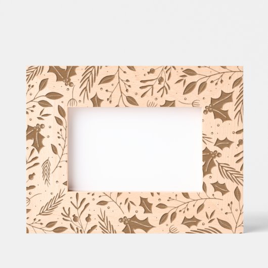 Holly Berry Wooden Gegraveerde Lijstjes (Voorkant)