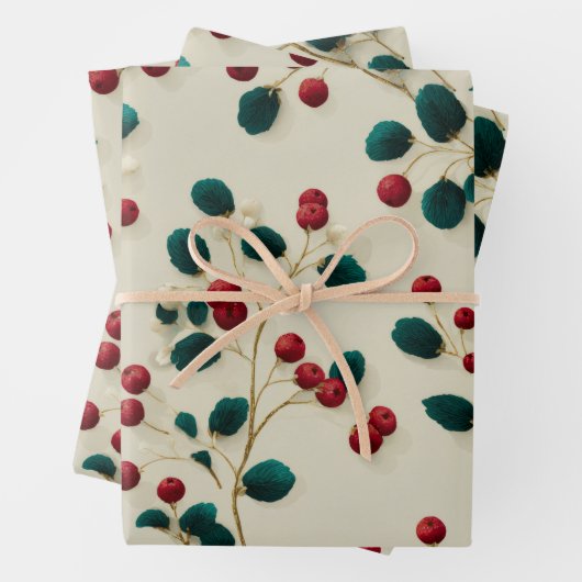 Holly Berry Wrapping Paper (In situ)