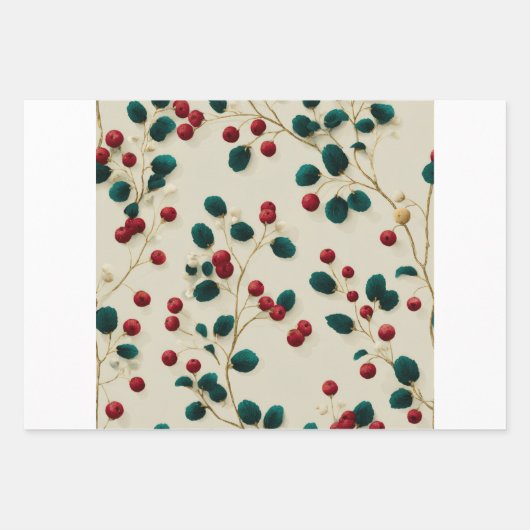 Holly Berry Wrapping Paper (Voorkant)