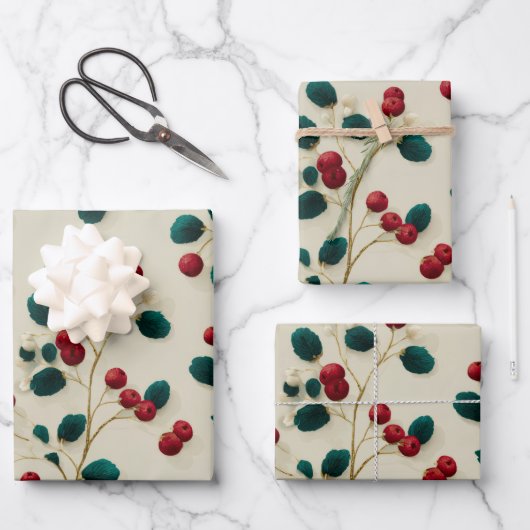 Holly Berry Wrapping Paper (Voorkant)