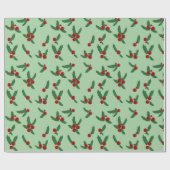 Holly Berry Wrapping Paper Cadeaupapier (Vlak)