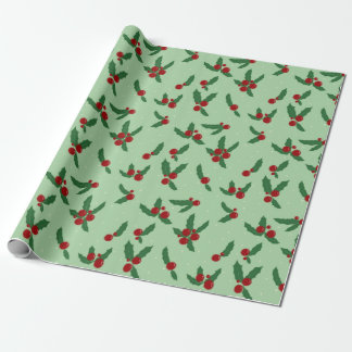 Holly Berry Wrapping Paper Cadeaupapier