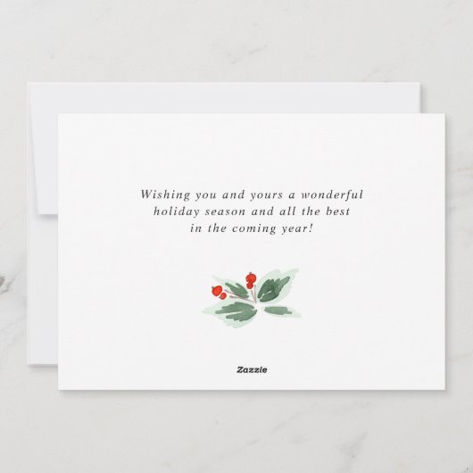 Holly Berry Wreatet kerstgroet PHOTO Feestdagenkaart (Achterkant)
