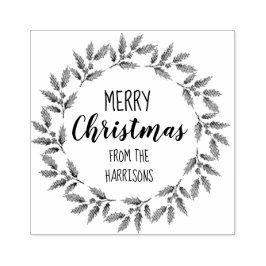 Holly Berry Wreath Design (3) Kunststempel Rubberstempel