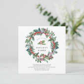 Holly Berry Wreath kerstfeest Kaart (Staand voorkant)