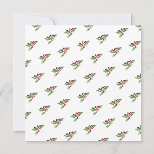 Holly Berry Wreath kerstfeest Kaart (Achterkant)