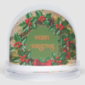 Holly Berry Wreath Klantwaardering Sneeuwbol (Voorkant)