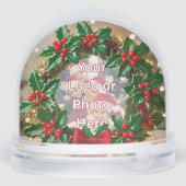 Holly Berry Wreath Klantwaardering Sneeuwbol (Achterkant)