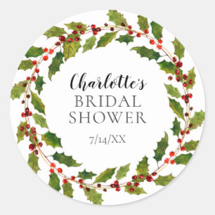 Holly Berry Wreath-Vrijgezellenfeest Ronde Sticker